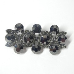 Bar Brooch Pin Vintage Gunmetal Gray Marcasite Rhinestone Mourning?