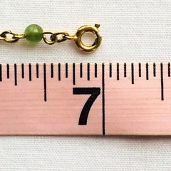 Dainty Faux Jade Panel Link Chain Bracelet Minimalist Signed 70s Jewelry Gift 7”