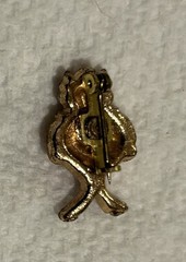 RARE ANTIQUE FAT CAT CARTOON PIN GOLD TONE THINK 1930s