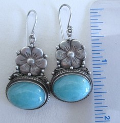 STERLING EARRINGS, PTI NEPAL, 1.80 INCHES, 13 GRAMS