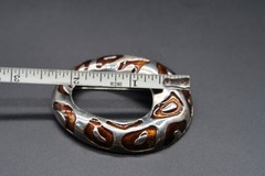 Vtg Brooch Silver Tone and Enamel Panther Print Unsigned Jackie Collins