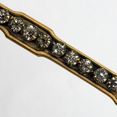 Edwardian Gold Plated with Rhinestones Brooch Bar Pin Circa 1920s