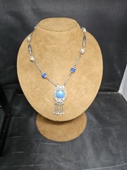 SILVER 800 TURQUOISE NECKLACE VINTAGE JEWELLERY COLLECTABLES GIFT
