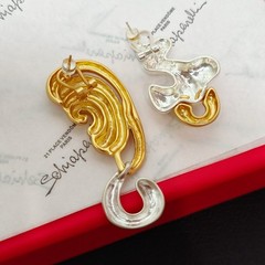 Schiaparelli Asymmetrical Nose Ear Earrings WITH BOX