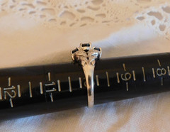 Ross Simons Sterling Silver Black Spinel Diamond Accented Ring 925 Size 10
