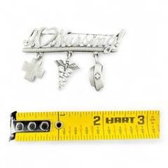 Vintage J.J. Signed “I ❤️ Nursing” Dangle Charm Brooch