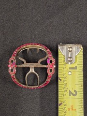Georgian shoe buckles silver, gilt, steel, and red pastes circa 1760