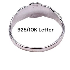A Initial Signet 10k Gold Letter top Sterling Silver 925 Pinky Child Ring Sz 4