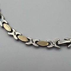 VTG 925 Sterling Silver Gold Vermeil XO Link 15.5” Chain Necklace Mexico 55g