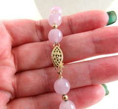 1/20th 14k Yellow Gold Filled Jade Necklace Beaded Ball 24″ Purple Lavender