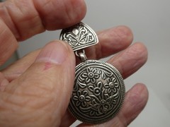 Vintage Sterling 925 India Floral Embossed Traditional Drop Dangle Earrings
