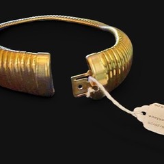Vintage Gold Tone Tubogas Omega Collar Statement Necklace 18” Bold 148.4g