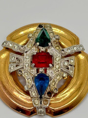 RARE 1930’S ART DECO RHINESTONE SIGNED MCCLELLAND BARCLAY PIN BROOCH
