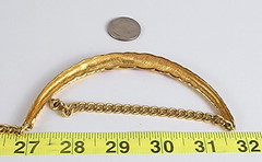 Vintage Monet Red Enamel Rope Twist Collar Necklace Gold Tone Runway 15 In