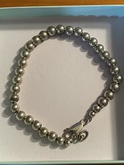 Vintage Sterling Silver 925 Bead Beaded Ball Bracelet 8 In Long READ
