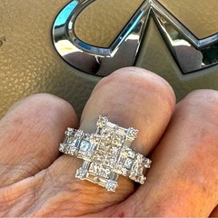 VINTAGE 18K WHITE GOLD 3 CT NATURAL DIAMOND RING!