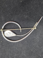 Mexico Sterling Silver Fashion Pin Black Stone