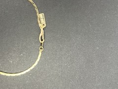 Vintage 8” Gold-Plated Flat Chain Bracelet with Tag “18K GP