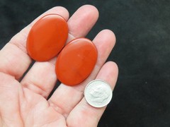 Vintage Jasper Natural Stone Clip Earrings Oversize