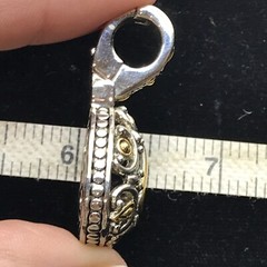 Vintage Renaissance Revival 2-Tone Black Onyx Cubic Zirconia Pendant