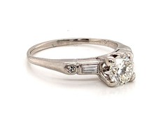 Art Deco .85ct Diamond Platinum Ring GIA I VVS1 Original 1930’s-1940’s