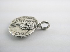 Vintage Faux Denarius Julia Domna Coin Cast Pendant 925 2.8g 7/8 Inch Length