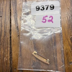 Vintage Ballou Bar Pin Small Gold Tone Etched Scroll Design 7/8 Inch