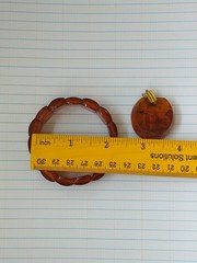NATURAL OLD pressed ANTIQUE BALTIC AMBER BRACELET. Pendant