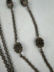 Antique Southeast Asian Peranakan Filigree Station Necklace – Mixed Metal 24″