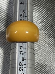 Bakelite Dome Ring-Vintage Art Deco Laminated Two-Tone size 6.75 – 1930’s-40’s