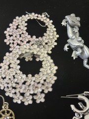Vintage Pierced Earring Lot 10 Pairs Varied Styles Age Designs Bows Cameras Frog