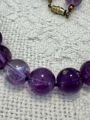 Natural Amethyst Beaded Necklace Knotted