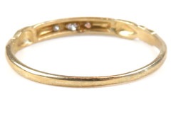 Antique Art Deco 1920 Diamond Wedding Band 14K White Yellow Ring Size 6 UK-L1/2