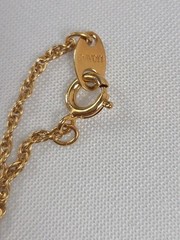 Avon Mother’s Day Vintage Pendant Chain Necklace Gold Tone With Red Ruby Round