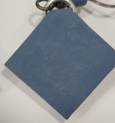 Vtg Polymer Clay Geometric Dangle Earrings Southwest / AK Quilt Block Blue Cream