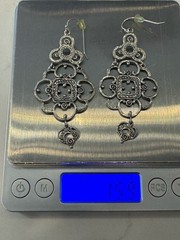 Vintage Sterling Silver 3” Chandelier Dangle Earrings Made In Israel 15.9 Grams