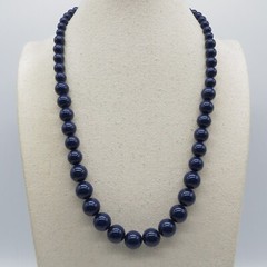 VTG Napier Graduated Beaded Necklace Dark Blue Boho Everyday Wear 24″