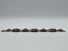 Selro Selini Bracelet Silver Tone W/ Faux Coral & Pearls Blue Crystals