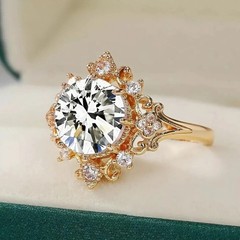 2.50Ct Art Deco Style Round Lab Created Diamond Wedding 14k Yellow Gold FN Ring
