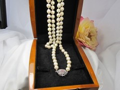 Antique Art Deco Hand-Knotted Baroque Pearls & Rubies Timeless Classic Necklace