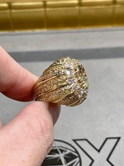 Vintage 1960’s 18K 2.25ct Marquise Diamond Large Cocktail Ring 4.75ctw GIA