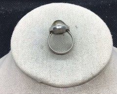 Vintage Costume Chunky Clear Over Blue Plastic Stone Ring Sz 6.25 G381