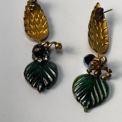 Vintage Earrings Floral Leaves Intricate
