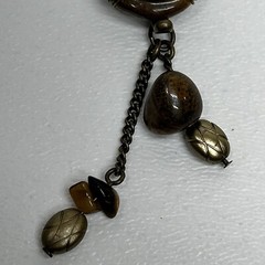 Signed N A Necklace, Single Rhinestone Flower Centerpiece
