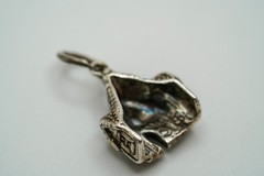 Vintage Sterling Silver 3d House Cottage Bracelet Charm 2cm N1