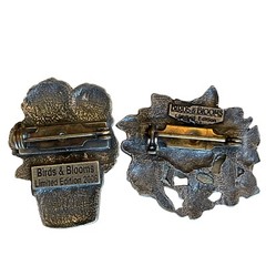 Lot of 2 Birds & Blooms Limited Edition Pewter Brooches Pins 2006/2008 Butterfly
