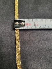 Vintage Yellow Gold Tone Textured Solid Nugget Link Chain Necklace Unisex Boho