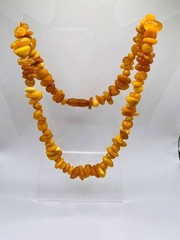 Vintage necklace Natural Amber Egg Yolk Baltic Beads
