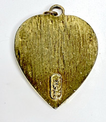 Vintage YSL Yves Saint Laurent Heart Pendant Gold Tone Filigree Signed Logo