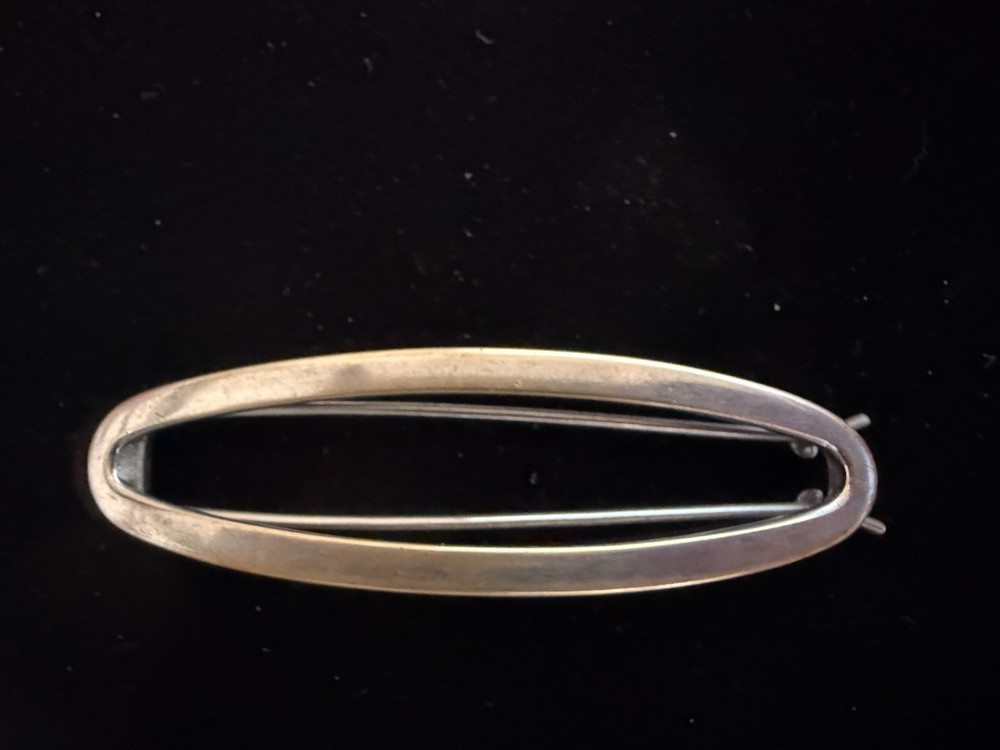 Vintage Silver Tone Hair Clip / Barrette 1970s